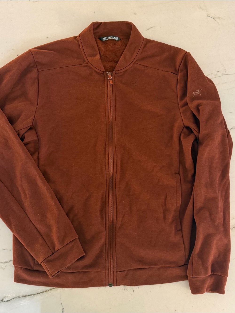 Arcteryx Full Zip Fleece Jacket Mens Large Rust Brown Outdoor